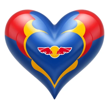 adentro de un corazon quiero un carro de Formula 1 estilo RedBull, quiero que el monoplaza este dentro de un corazon sticker