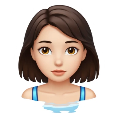 Brunette girl with cool water sticker