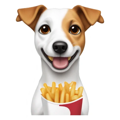 White Jack Russell Terrier eating fries sticker