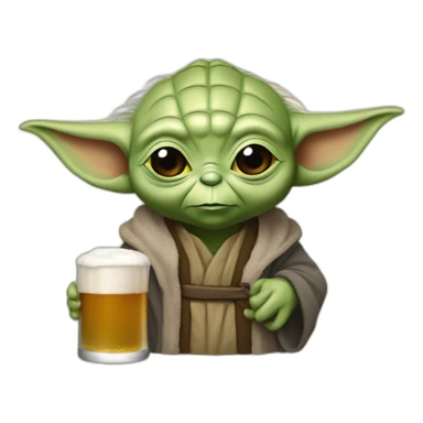 Bb yoda qui bois de la bier sticker