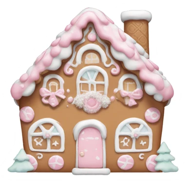 pastel pink and white gingerbread house girly sticker