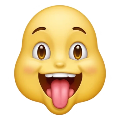 Emoji sticking its tongue out and drooling while looking up ecstatic happy and drooling sticker