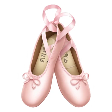 Crossed light pink ballet shoes with long and beautiful corses design sticker