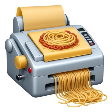 fax machine made of spam meat with spaghetti coming out sticker