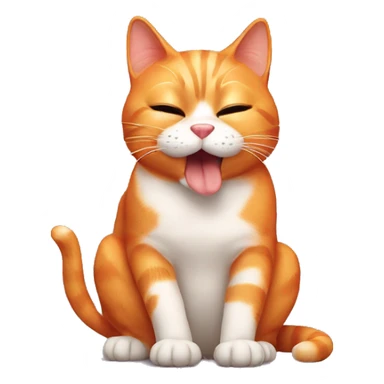 orange cat blowing a kiss  sticker