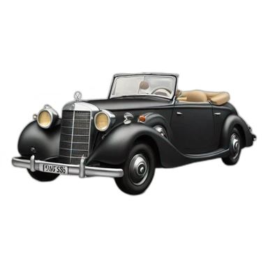 guy driving a 1939 Mercedes Benz 320B sticker