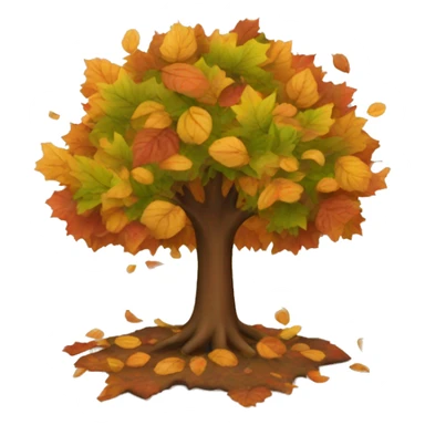 Autumn tree with leaves falling  sticker