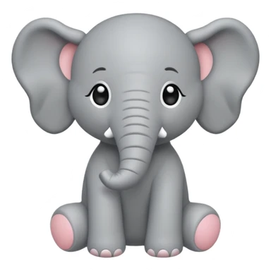 Chibi style Plush elephant sticker