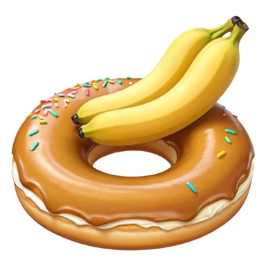 A banana in a donut sticker