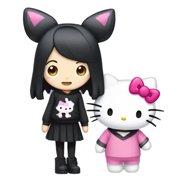 Kuromi with hellokitty  sticker