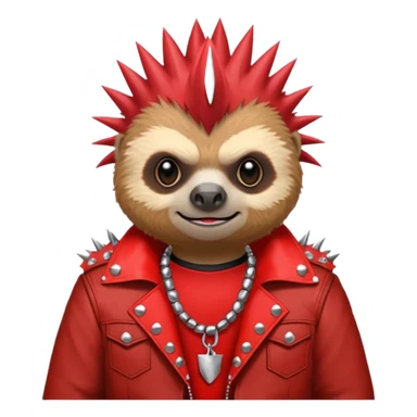 punk red sloth sticker