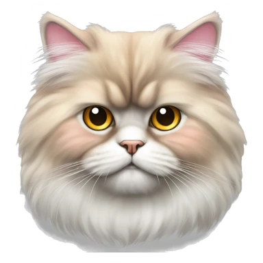 fluffy Persian cat. color: white and head, ears and area in the area of ​​the right eye gray-red color. eye amber color. nose pink color sticker