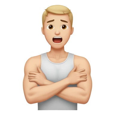 arms crossed holding neck screaming guy sticker