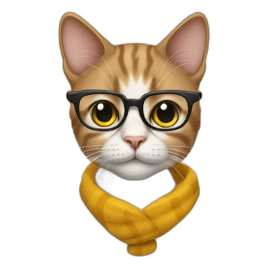 Cat nerd with glasses sticker