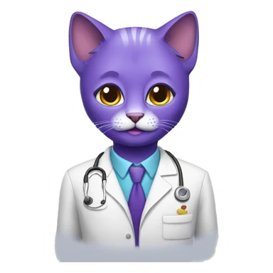Purple humanised Cat psychiatrist sticker