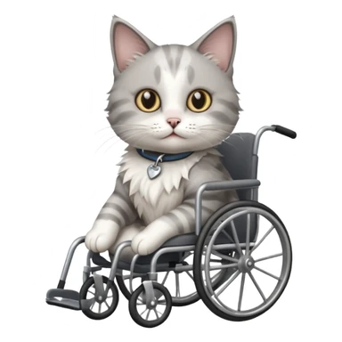 cat in a wheelchair designed for cats sticker