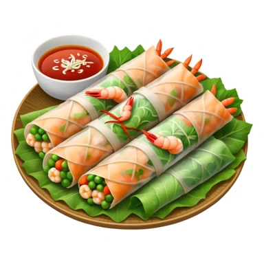 Vietnamese spring roll with shrimp, make it closed/fully wrapped sticker