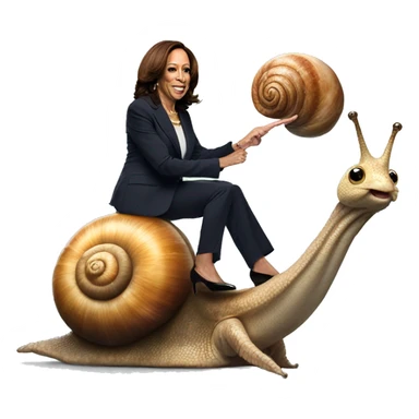 kamala harris riding a snail sticker