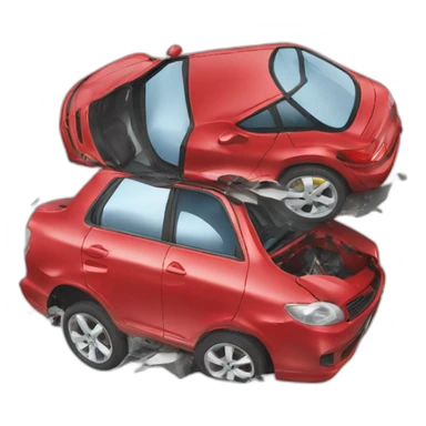 two cars crashed into each other sticker