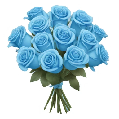  bouquet of 12 sky blue roses sticker