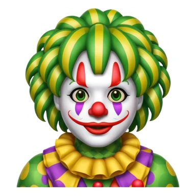 Snake wearing a clown wig sticker