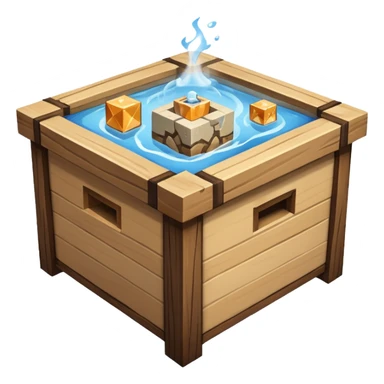 crafting table with tools, stone, wood, glass, sand, steam, water... like a minecraft style cube crafting table 100% like a minecraft table crafting sticker