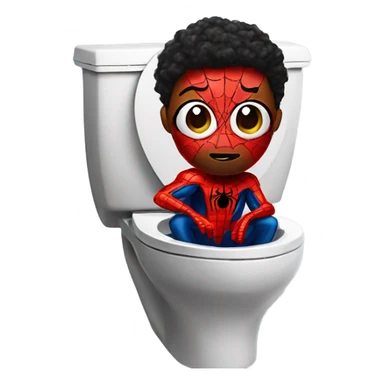 Black Spider- Man in a toilet sticker