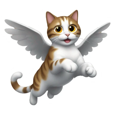 Flying cat sticker