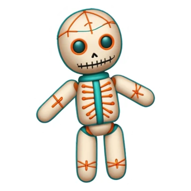 teal and orange voodoo doll sticker