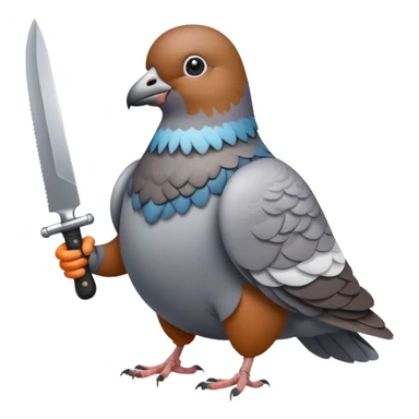 Pigeon holding a knife sticker