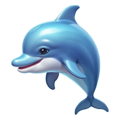 Cinematic Cute Bottlenose Dolphin Portrait Emoji, Head tilted playfully and inquisitively, featuring a charming, shiny glossy body with smooth, gleaming skin and round, sparkling eyes full of playful wonder, Simplified yet irresistibly adorable features, highly detailed, glowing with a warm, inviting aquatic glow, high shine, affectionate and lively, stylized with a touch of whimsical marine charm, soft glowing outline, capturing the essence of a mischievous yet endearing dolphin that seems as if it could splash out of the screen into your arms! sticker