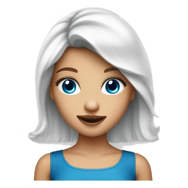 Mädchen mit blauen Augen und braunen Haaren trägt Partyhut sticker