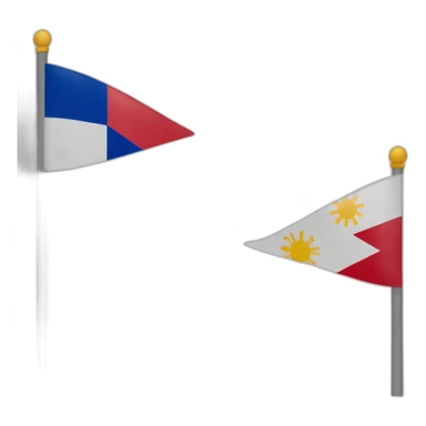 Left half of Philippines flag on left side and right side of England flag on right sticker