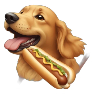 Dog eating hot dog sticker