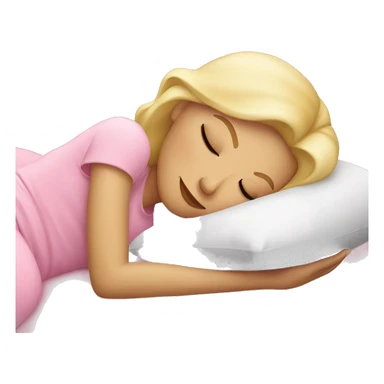blonde woman sleeping on pink pillow sticker