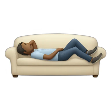 man laying on a couch sticker