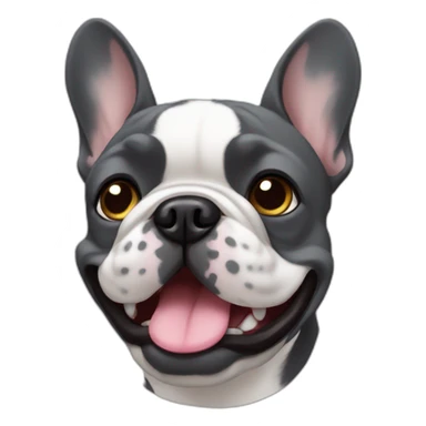 dark grey frenchie sticker