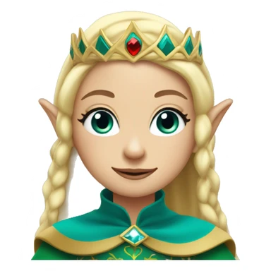 Elf princess with blonde hair, teal eyes, a crown and a black and red scarf  sticker
