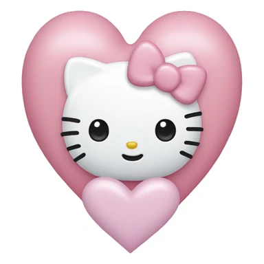 hello kitty with a pastel pink heart sticker