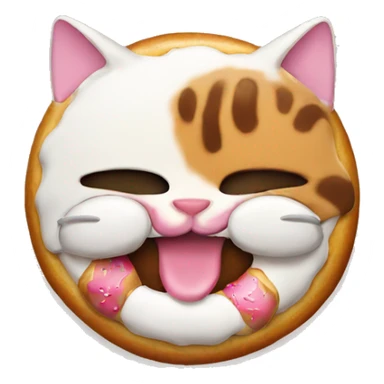 Cat eating donut sticker
