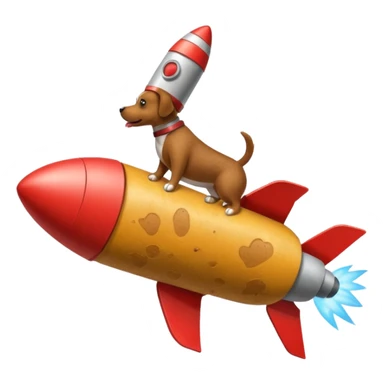 Dog flying poop rocket  sticker
