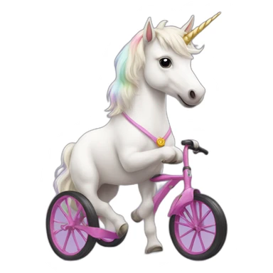 West Highland White Terries as a unicorn on a tricycle sticker