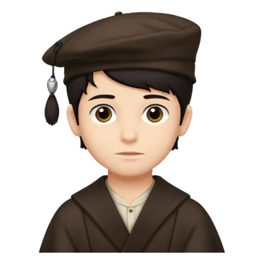 young boy dark hair with yalmulke on with sidelocks sticker