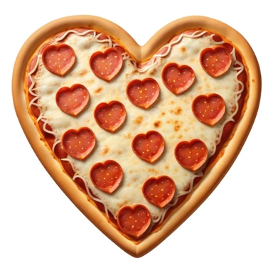 Heart shaped pepperoni pizza sticker