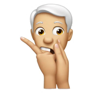 biting fingernail while being shy  sticker