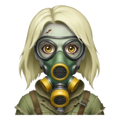 Zombie in gas masks woman sticker