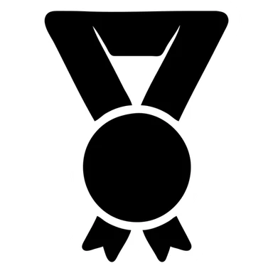 small silver award icon, metallic trophy or medal, simple and elegant sticker