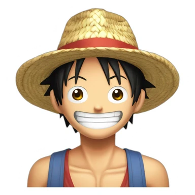 Luffy from one piece with his straw hat sticker