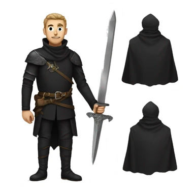 guy with black medieval clothes and daggers rose sticker