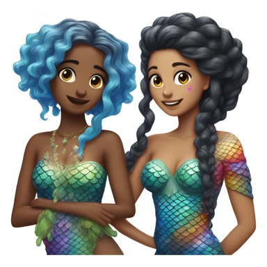 ￼ Berlin and Aviv as mermaids ￼ sticker